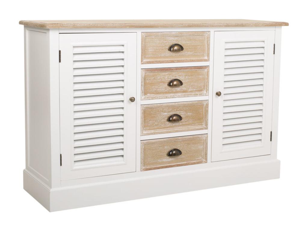 Buffet en bois blanc 124x40x80h SCCZ98647