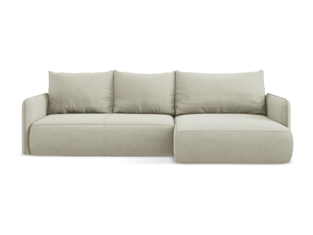 Canapé d'angle 3 places droit convertible en Zensova texturé - beige clair - Zensova EMSH13783