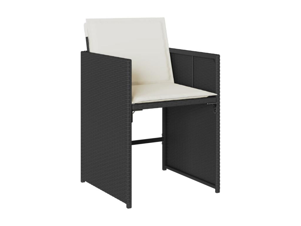 Ensemble à manger de jardin 11 pièces coussins noir résine tressée CLCT38649