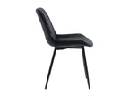 Lot de 4 chaise salle à manger - Velours / Métal noir mat - Noir - Victoria OCEO23009