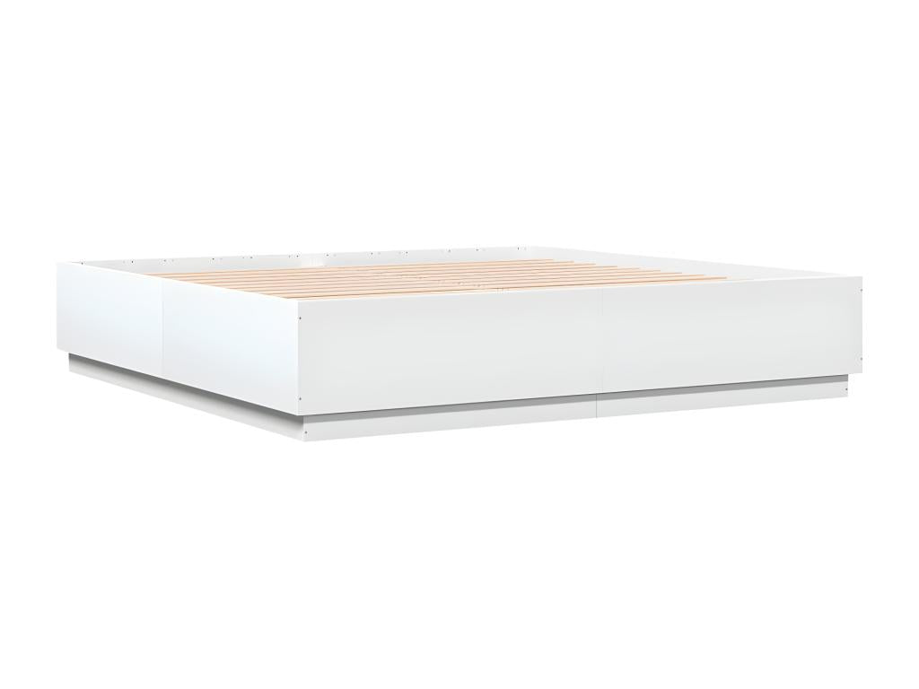 Cadre de lit avec LED sans matelas blanc 200x200 cm FSAV46799
