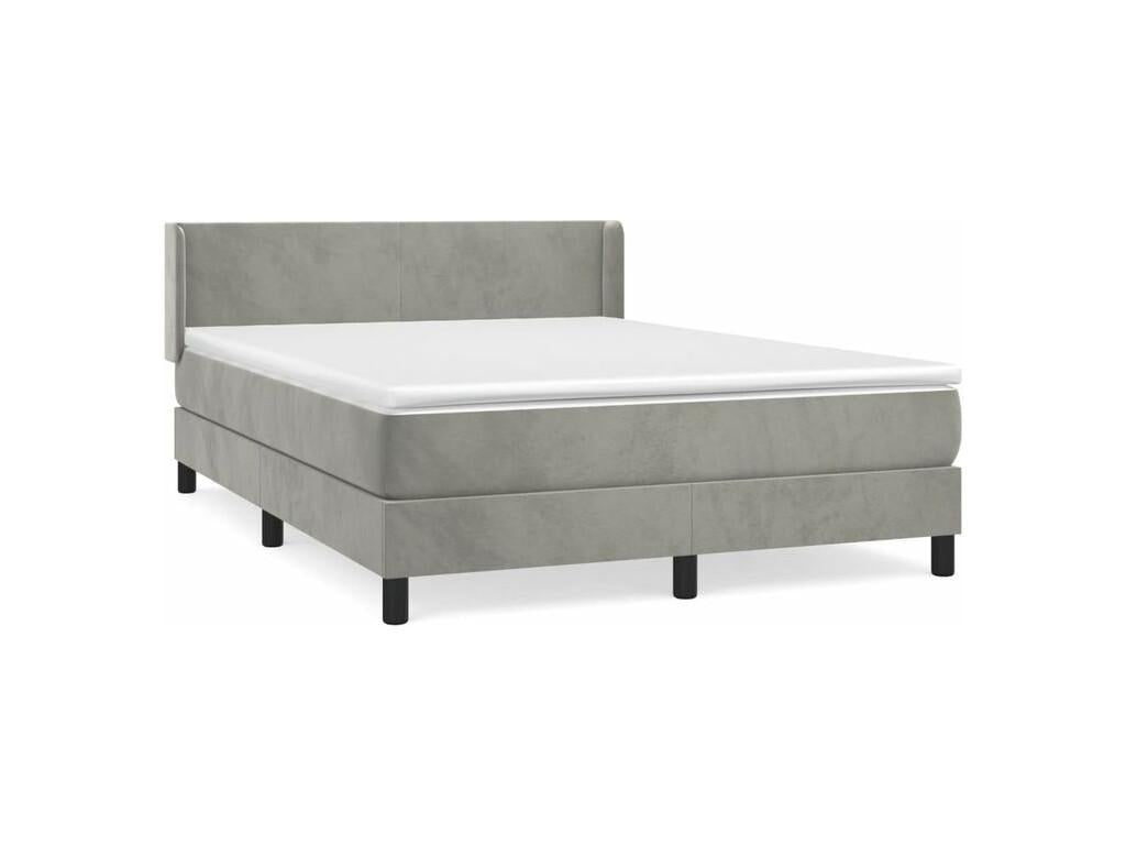 Sommier à Dormeva de lit et matelas Gris clair 140x190 Velours KIJO11119