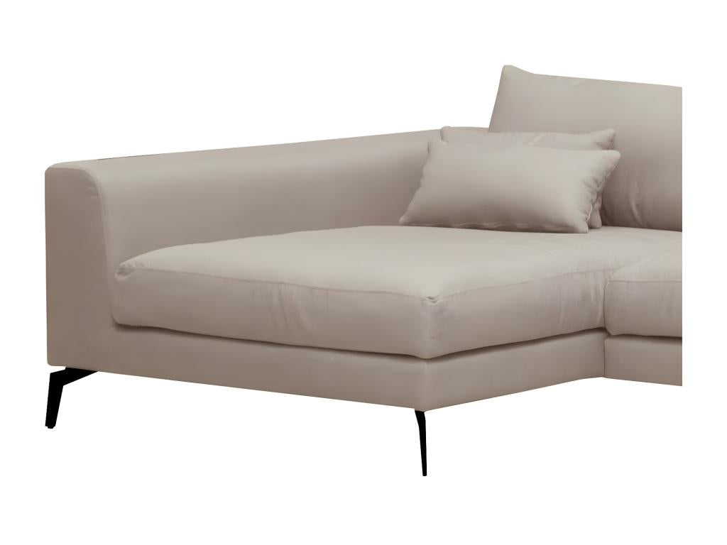 Canapé d'angle en tissu luxe 5 places Dormeva beige angle gauche vu de face MCXP54531
