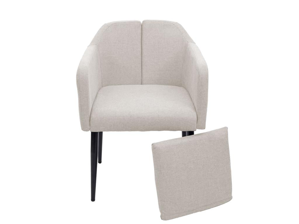 Chaise de salle à manger Dormeva-H93 lot de 6 tissu/textile crème-beige XEJP69526
