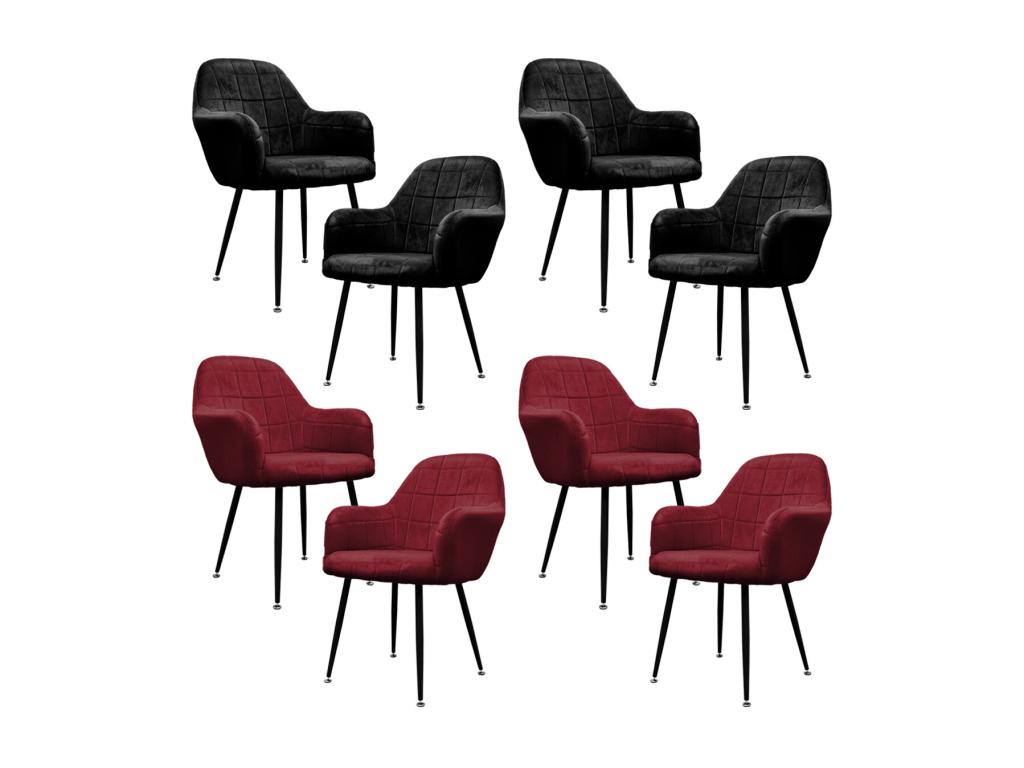 Chaises de salle à manger Chaise de salon Chaises Set de 8 Bordeaux Noir UAUR65215