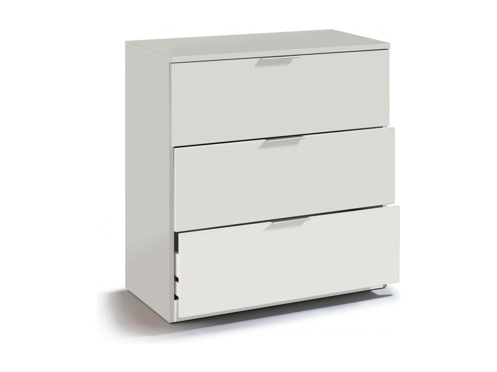 Commode Dormeva Commode moderne avec 3 tiroirs Commode basse pour la chambre Armoire à tiroirs 77x38h80 cm Blanc DYGQ99654