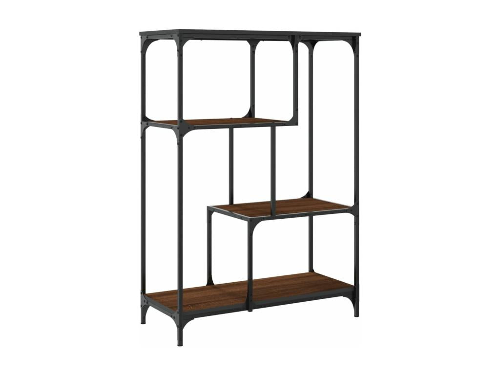 Bibliothèque chêne marron 81x36x115 cm bois ingénierie et acier RBJV57414