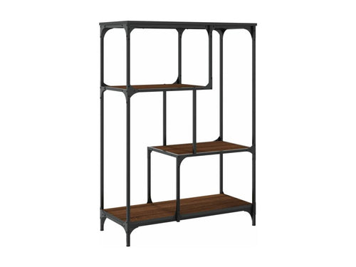 Bibliothèque chêne marron 81x36x115 cm bois ingénierie et acier RBJV57414