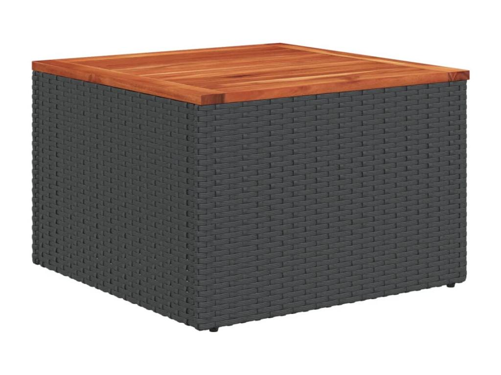 Salon de jardin 8 pièces avec coussins noir résine tressée MXNV84467