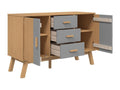 Buffet Dormeva gris et marron 114x43x73,5 cm bois massif de pin LIXS09278