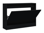 Armoire à chaussures noir 80x21x57 bois d'ingénierie FTVK72062