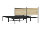 Cadre de lit en métal sans matelas chêne Zensova 140x190 cm NCWU18531