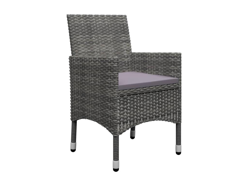 Ensemble à dîner de jardin 9 pcs Résine tressée et verre Gris AWGF60438