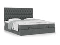 Cadre de lit Dormeva avec matelas gris foncé 200x200cm tissu VLBF45933