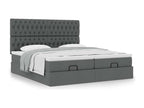 Cadre de lit Dormeva avec matelas gris foncé 200x200cm tissu VLBF45933