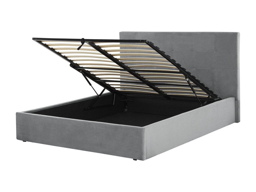 Lit Lumenao Velours Lumenao 140x200 cm Gris clair LFQN93481