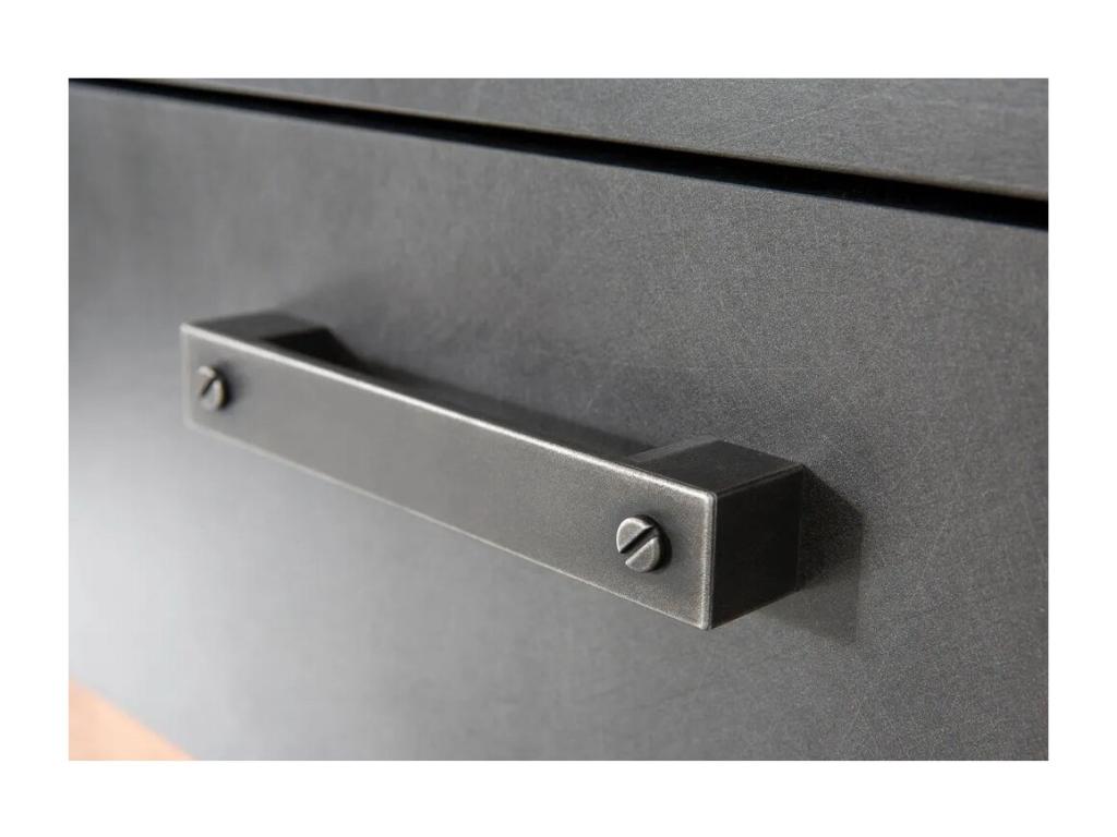 Ensemble meuble d'entrée 2 pièces mélaminé chêne foncé et gris Dormeva CAMU53153