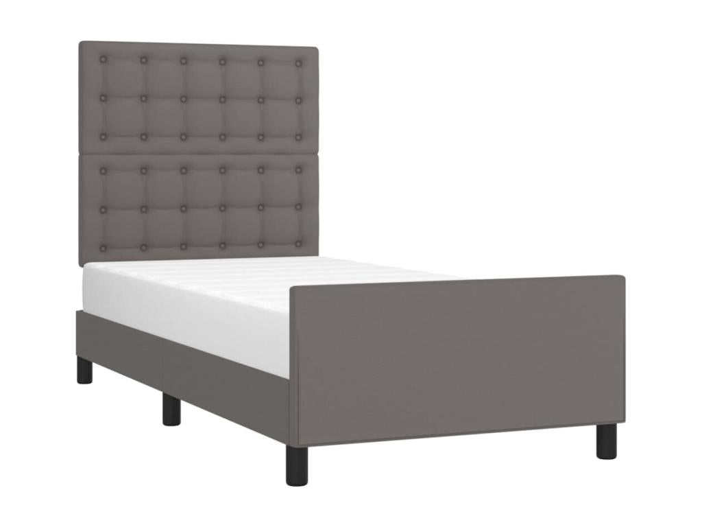 Cadre de lit sans matelas gris 80x200 cm similicuir HNCH85192