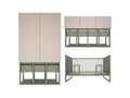 Chambre complète lit évolutif 70x140 commode 3 portes et armoire 2 portes Zensova Vert Eucalyptus et Beige HFON36790