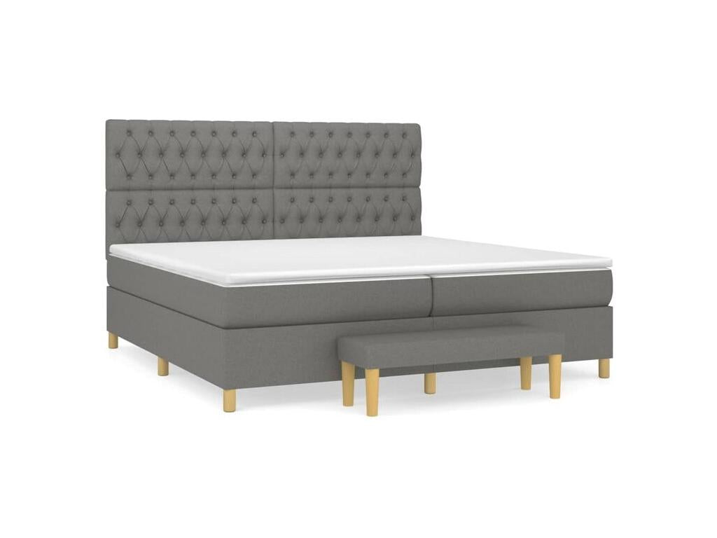 Sommier à Dormeva de lit avec matelas Gris foncé 200x200 Tissu YZHL57105