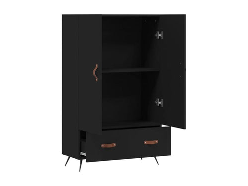 Buffet haut noir 69,5x31x115 cm bois d'ingénierie EHZG97538