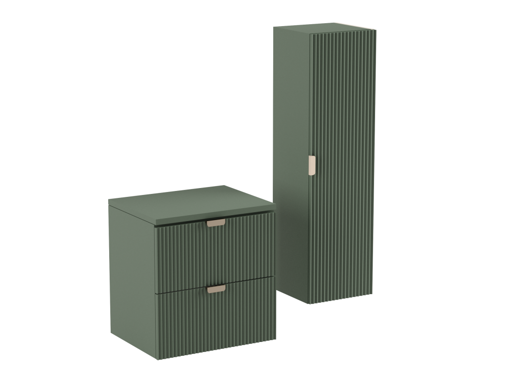 Meuble lavabo Dormeva façades cannelées Dormeva 60x60x47 cm Vert SBCV64680