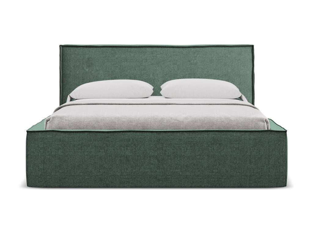 Lit coffre en tissu chenille 180x200 - vert - Dormeva FNLD29533