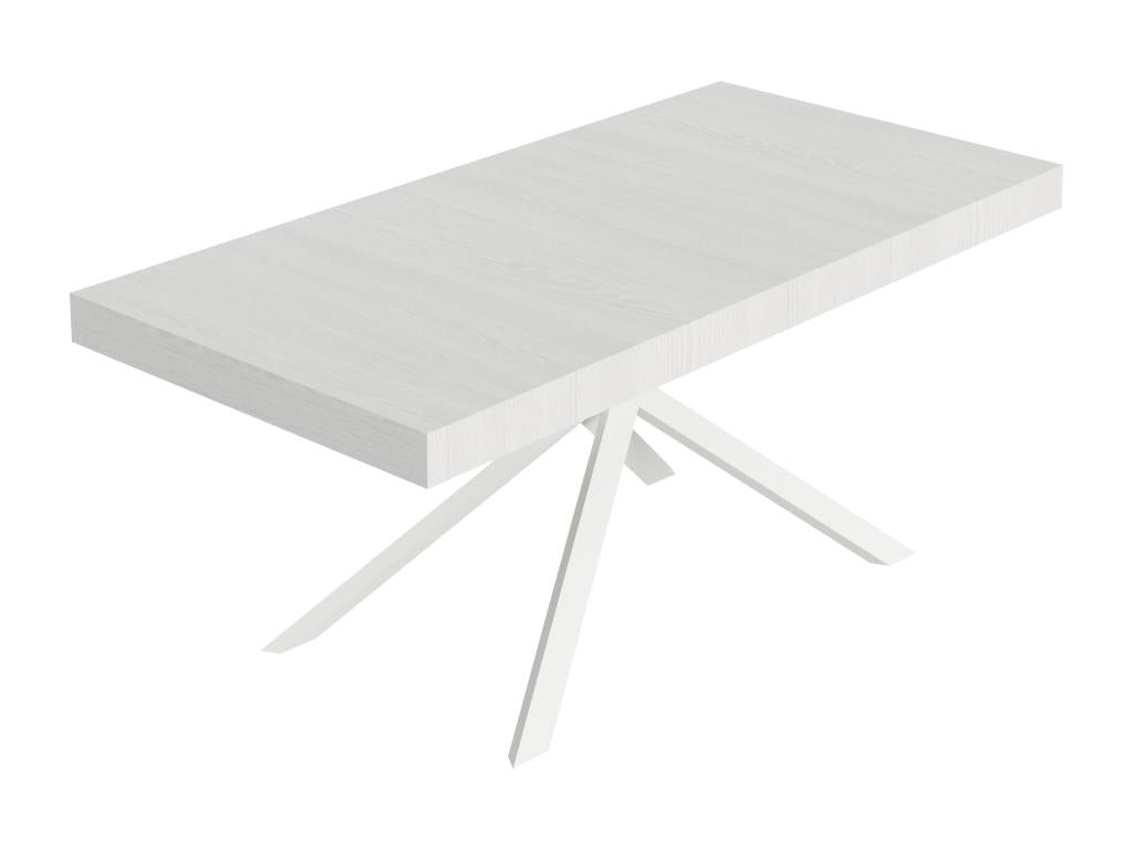 Table extensible 90x180/ 440 cm Niket Frêne Blanc pieds blancs TCBZ79332