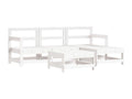 Salon de jardin 5 pcs avec coussins blanc bois massif IFUA72159