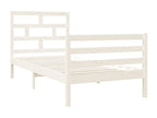 Cadre de lit sans matelas blanc 90x190 cm bois massif ZLDO71120