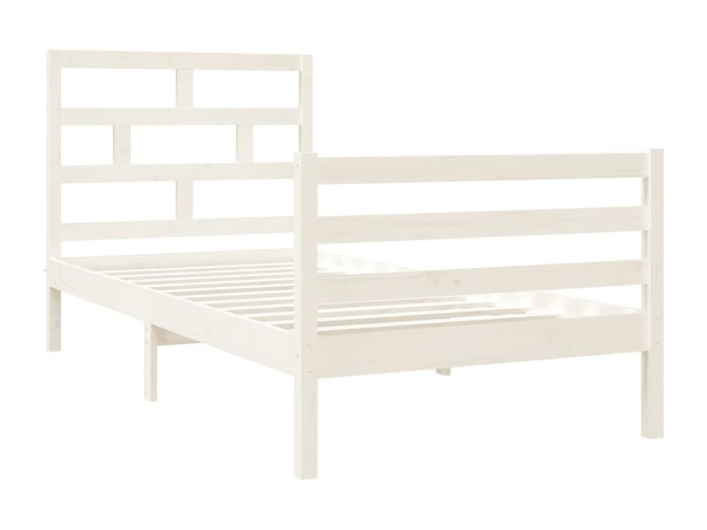 Cadre de lit sans matelas blanc 90x190 cm bois massif ZLDO71120