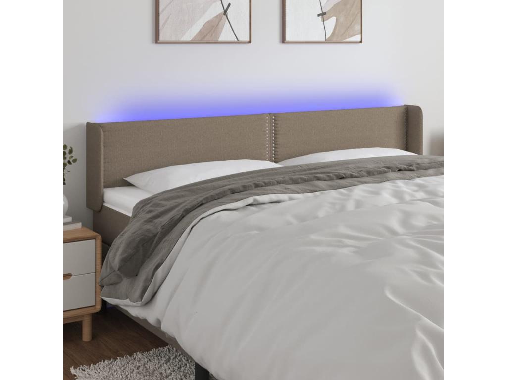 Tête de lit à LED Dormeva 183x16x78/88 cm Tissu XAAR96156