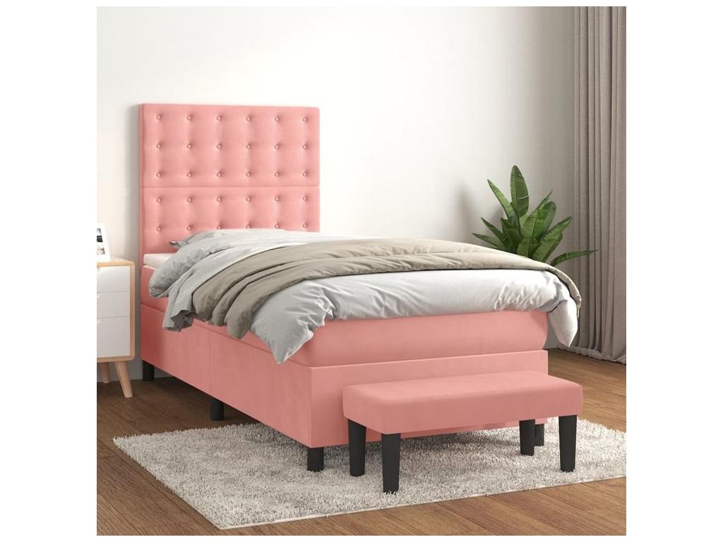 Zensova à Zensova de lit avec matelas Rose 100x200 Velours TZBY83924