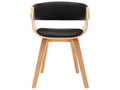 Chaise de salle à manger design moderne en bois courbé et synthétique noir CDS020060 WBXJ72988