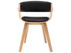 Chaise de salle à manger design moderne en bois courbé et synthétique noir CDS020060 WBXJ72988