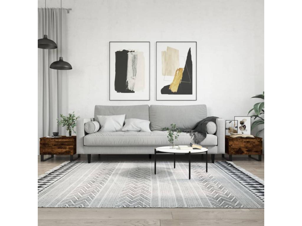 Tables basses 2 pièces chêne fumé 50x46x35 cm Zensova ingénierie PXQF65466