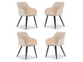 Ensemble de 4 chaises de salle à manger Zensova - Tapissées de velours avec pattes en métal - Crème ZGBK26034