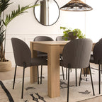 Table à manger extensible en bois naturel 140x74 KLWX55516