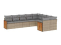 Salon de jardin avec coussins 9 pièces beige résine tressée KKTN51082
