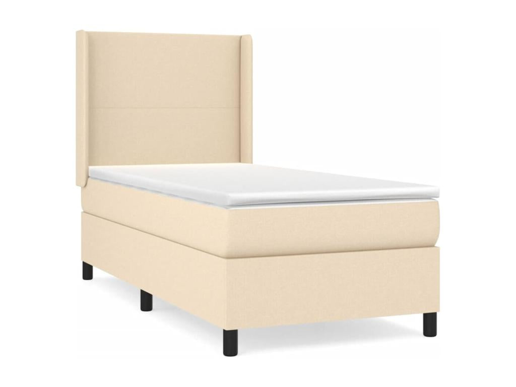 Lit à sommier tapissier avec matelas Crème 80x200 cm Tissu PCDX82335