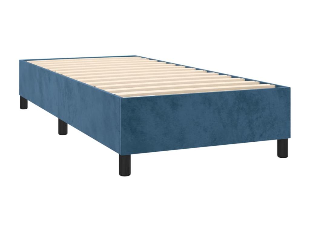 Lit à sommier tapissier avec matelas Bleu foncé 90x200 cm XKXR79264