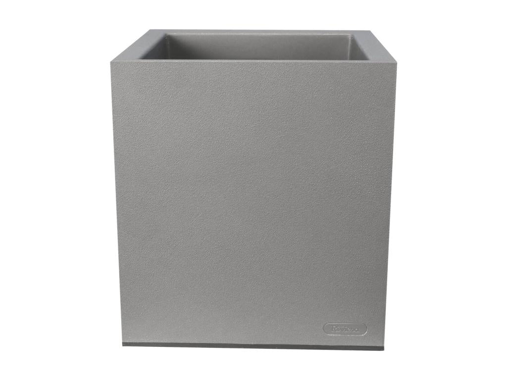 Pot en plastique carré aspect granit 30 cm Gris clair GPMF70948