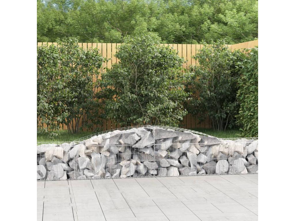 Paniers à gabions arqués 3 pcs 400x50x40-60 Fer galvanisé ZAGS96374