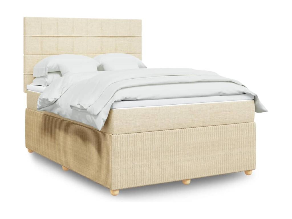 Sommier à Dormeva de lit avec matelas Crème 140x200 cm Tissu OUIZ92161